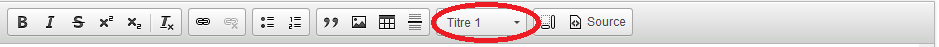 Mise du titre